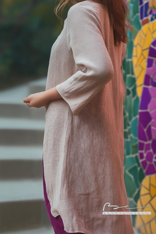 Eco-Friendly Linen Dress at Night in Dreamy Park Güell